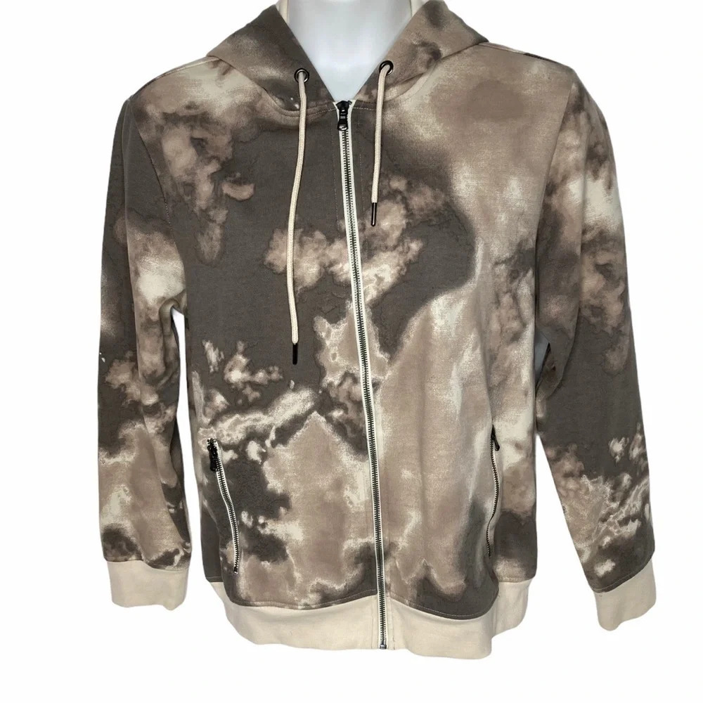 INC Marbled Tie-Dye Zip Hoodie Sz: L